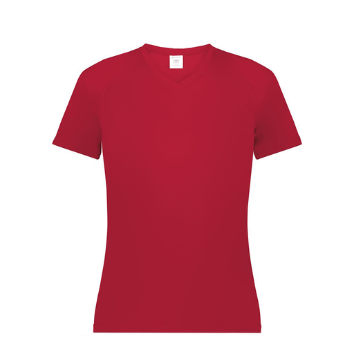 [2792.083.XS-LOGO1] Ladies Smooth Sport V-Neck T-Shirt (Female Adult XS, Red, Logo 1)